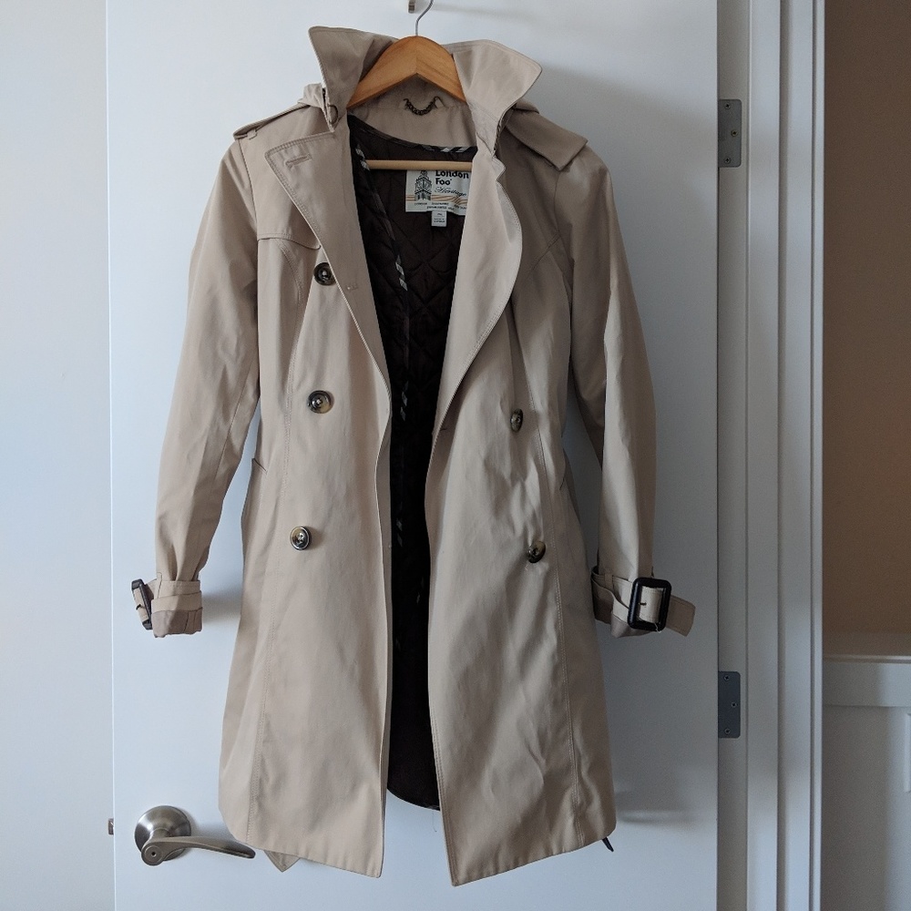 London Fog trench coat khaki petite small